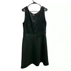 Lane Bryant Dress Sleeveless W/Sequin Upper Flare Size 14/16